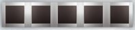 Рамка 5-кратная металлик-матовый Hager Fiorena 22012019, фото 1