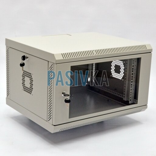 Шкаф серверный настенный 6U 19" глубина 350 мм акрил серый CMS UA-MGSWA635G, фото 2