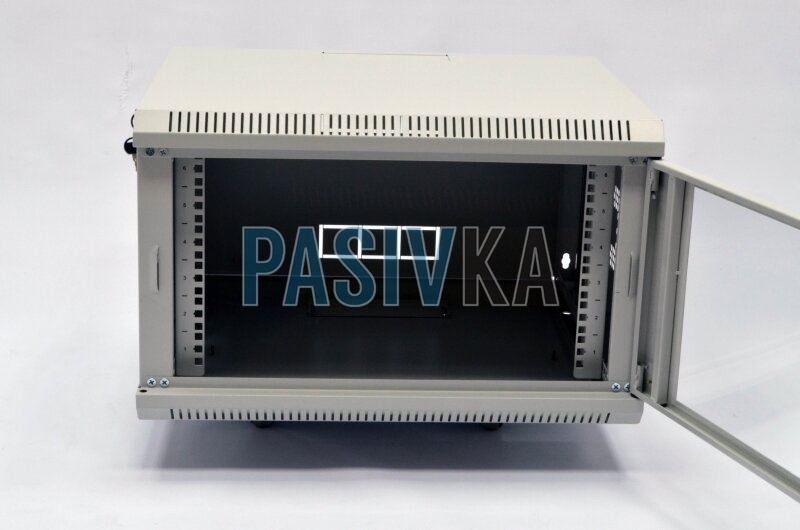 Шафа серверна настінна 6U 19" глибина 350 мм акрил сірий CMS UA-MGSWA635G, фото 3