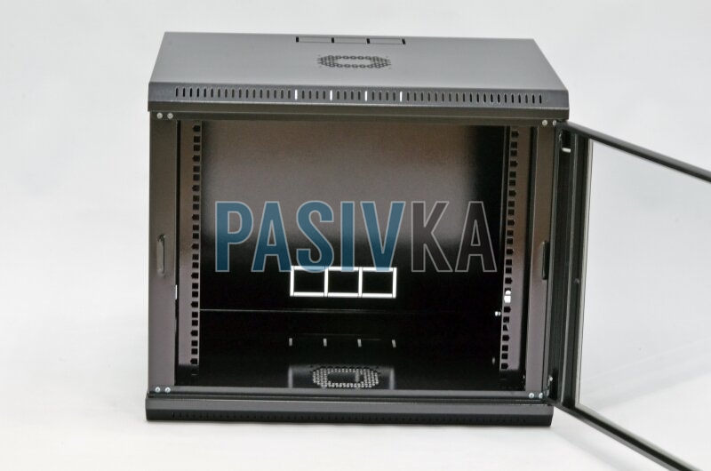 Шкаф серверный настенный 12U 19" глубина 350 мм акрил черный CMS UA-MGSWL1235B, фото 4