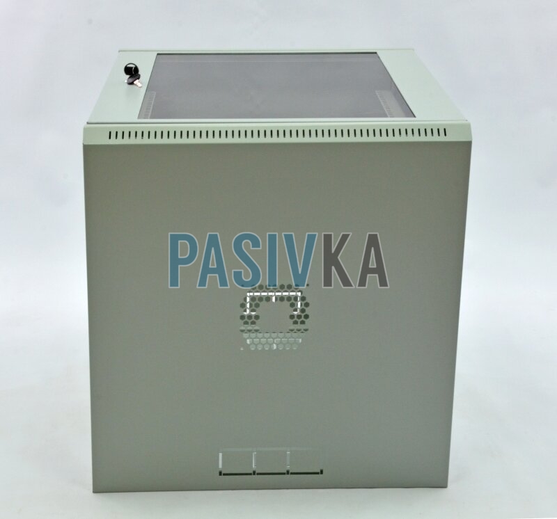 Шафа серверна настінна 12U 19" глибина 600 мм акрил економ сірий CMS UA-MGSWL126G, фото 3