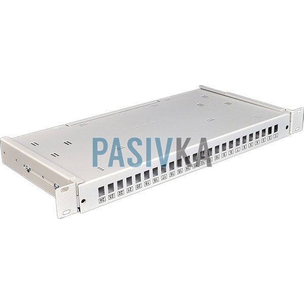 Патч-панель 24 порта під 24 адаптера SC Simplex/LC Duplex 1U сіра UA-FOP24SCS-G, фото 5