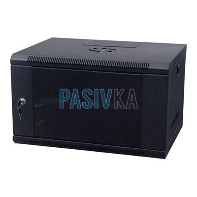 Серверный настенный шкаф 9U 19" глубина 500 мм черный Kingda KD-9UX500-BK, фото 1