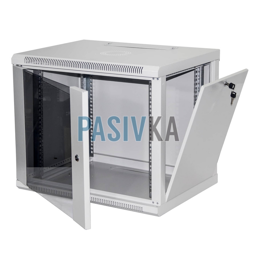 Серверный настенный шкаф 9U 19" глубина 450 мм Pasivka PAS-945G, фото 4