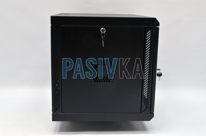 Настінна серверна шафа 9U 19" глибина 500 мм акрил чорний CMS UA-MGSWA95B, фото 4