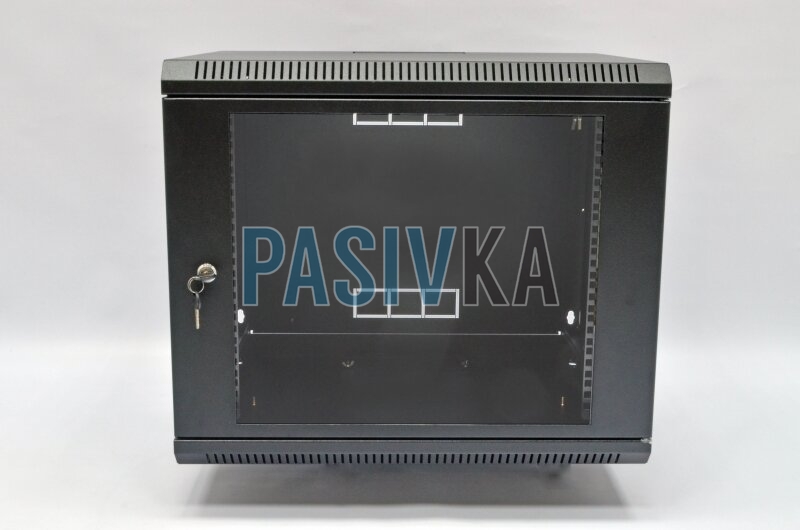 Настінна серверна шафа 9U 19" глибина 500 мм акрил чорний CMS UA-MGSWA95B, фото 2