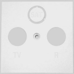 Лицьова панель для розеток TV/TV-SAT біла Hager Fiorena 22004202, фото 1