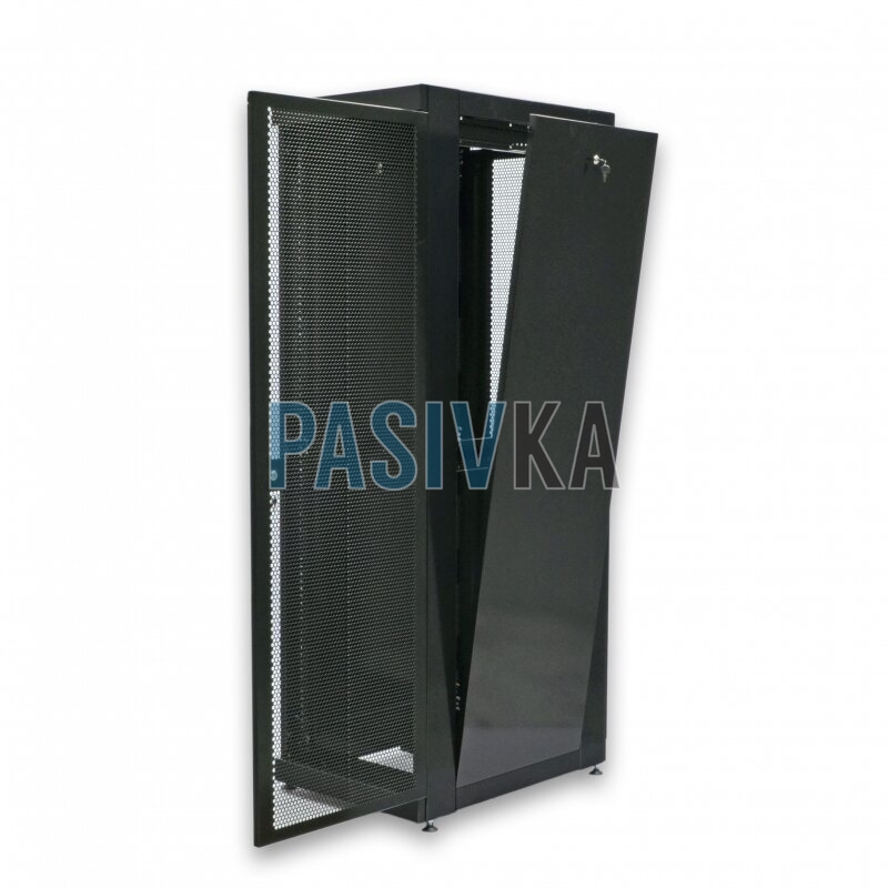 Шафа серверна 42U глибина 865 мм перфоровані двері (66%) чорний CMS UA-MGSE4268MPB, фото 4