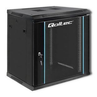 Шкаф серверный настенный 12U 19" глубина 450 мм черный Qoltec Q54464, фото 1
