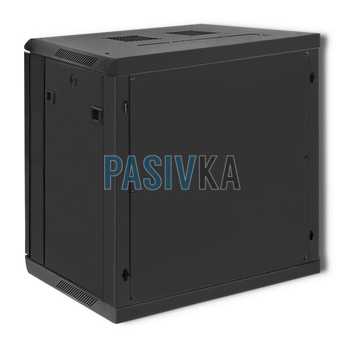 Шкаф серверный настенный 12U 19" глубина 450 мм черный Qoltec Q54464, фото 2