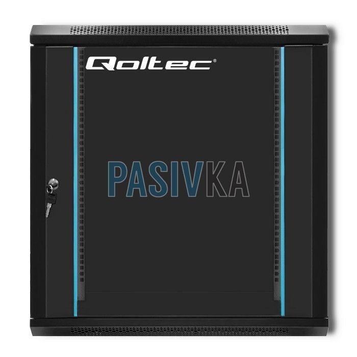 Шкаф серверный настенный 12U 19" глубина 450 мм черный Qoltec Q54464, фото 3