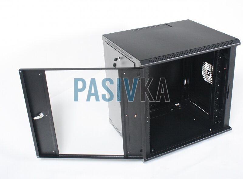 Шкаф серверный настенный 9U 19" глубина 500 мм черный CMS UA-MGSW95B, фото 4