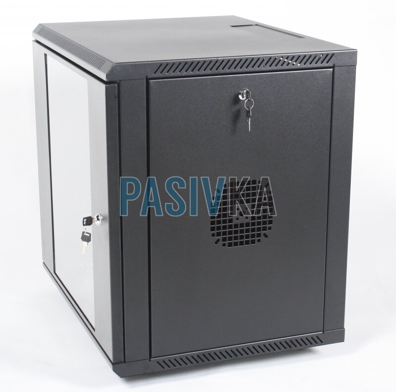 Шкаф серверный настенный 9U 19" глубина 500 мм черный CMS UA-MGSW95B, фото 2