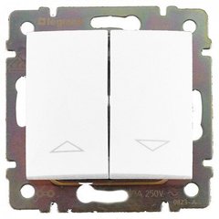 Кнопочный механизм для управления жалюзи 2-х клавишный белый Legrand Valena 774414, фото 1