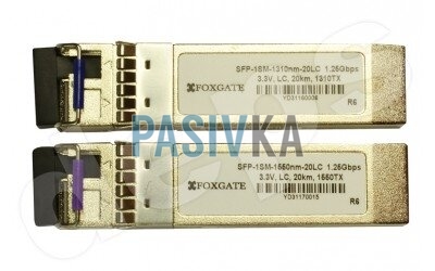Модуль SFP 1Gbps WDM FoxGate SFP-1SM-1310nm-20SC, фото 3