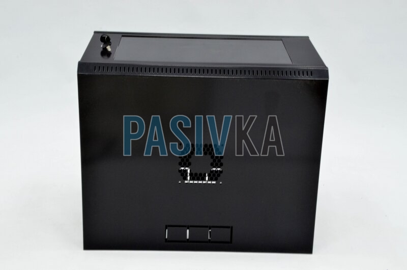 Телекоммуникационный настенный шкаф 6U 19" глубина 500 мм акрил черный CMS UA-MGSWL65B, фото 5