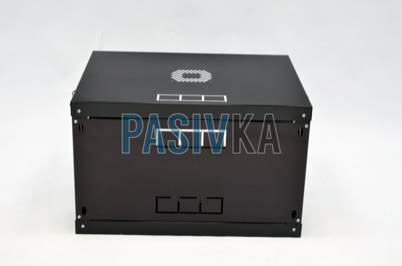Телекоммуникационный настенный шкаф 6U 19" глубина 500 мм акрил черный CMS UA-MGSWL65B, фото 4