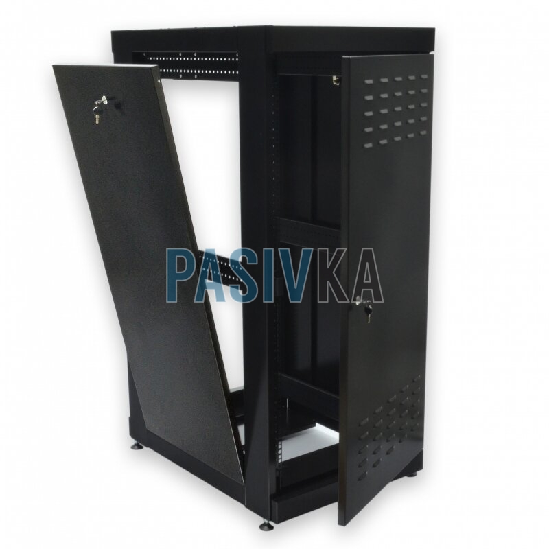 Телекоммуникационный напольный шкаф 24U глубина 865 мм черный CMS UA-MGSE2468MB, фото 3