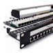 Патч-панель 48 портов RJ-45 19" 1U STP cat.5e с держателем кабеля Kingda KD-PP67-STP-C5E-48P, фото 7