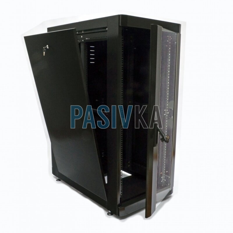 Шкаф напольный монтажный 24U глубина 1055 мм черный CMS UA-MGSE24610MB, фото 3