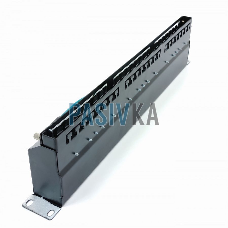 Патч-панель 48 портов RJ-45 19" 1U STP cat.5e с держателем кабеля Kingda KD-PP67-STP-C5E-48P, фото 6