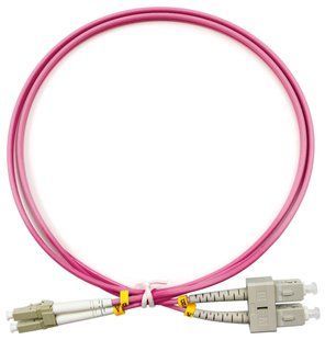 Оптический патч-корд SC/UPC-LC/UPC Мultimode OM4 50/125 1м Duplex UPC-1SCLC(OM4)D(ON), фото 1