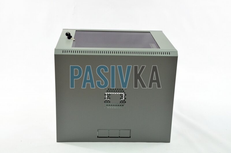 Настенный серверный шкаф 9U 19" глубина 500 мм акрил серый CMS UA-MGSWL95G, фото 4