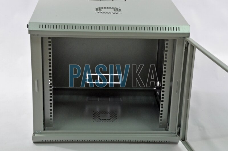 Настенный серверный шкаф 9U 19" глубина 500 мм акрил серый CMS UA-MGSWL95G, фото 5