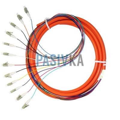 Набор цветных пигтейлов LC/UPC 1.5 м MM (OM3) Easy strip для 12 волокон (Bl Or Gn Br Wh Gr Rd Bk Yl Vl Pk Tq), фото 1