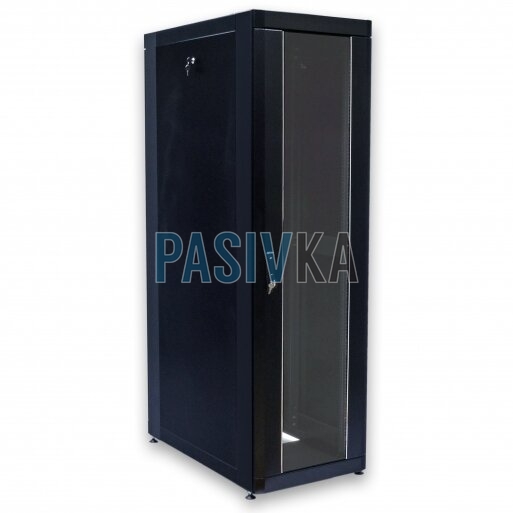Телекоммуникационный напольный шкаф 42U глубина 1055 мм черный CMS UA-MGSE42610MB, фото 1