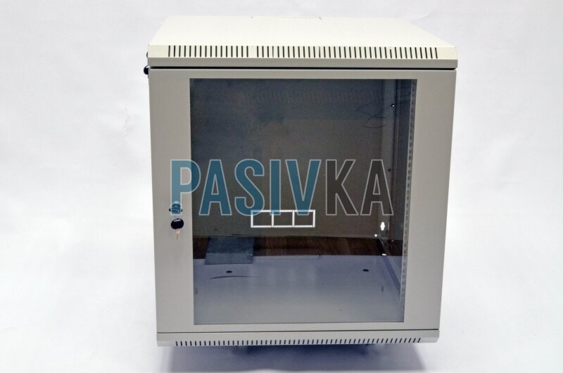 Настенный серверный шкаф 15U 19" глубина 500 мм акрил серый CMS UA-MGSWA155G, фото 6