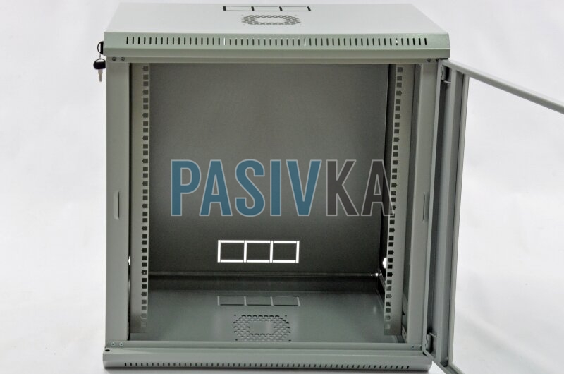 Настенный серверный шкаф 12U 19" глубина 350 мм акрил серый CMS UA-MGSWL1235G, фото 3