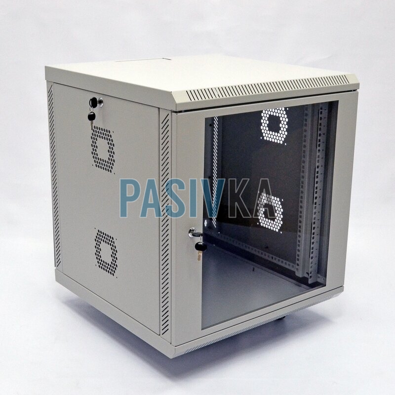 Настенный серверный шкаф 15U 19" глубина 500 мм акрил серый CMS UA-MGSWA155G, фото 5