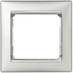Рамка на 1 пост алюминий/серебро Legrand Valena 770351, фото 1