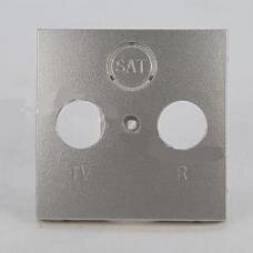 Лицевая панель для розеток ТV/ТV металлик-матовый Hager Fiorena 22004219, фото 1