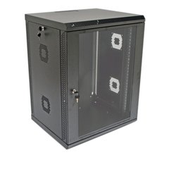 Шкаф серверный настенный 15U 19" глубина 600 мм акрил черный CMS UA-MGSWA156B, фото 1