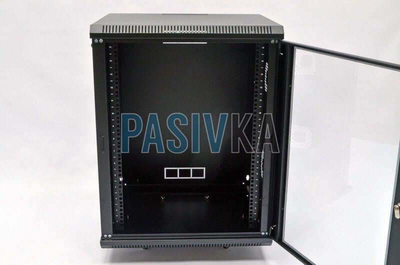 Шкаф серверный настенный 15U 19" глубина 600 мм акрил черный CMS UA-MGSWA156B, фото 4