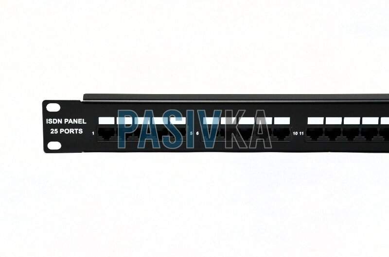 Патч-панель телефонна RJ-45 19" 25 портів cat.3 1U ISDN EPNew ISDN-25BK846, фото 2