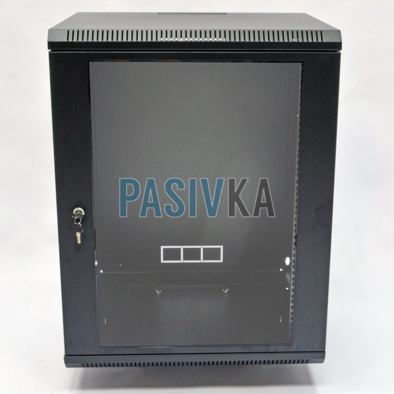 Шкаф серверный настенный 15U 19" глубина 600 мм акрил черный CMS UA-MGSWA156B, фото 2