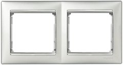 Рамка на 2 пости горизонтальна алюміній/срібло Legrand Valena 770352, фото 1