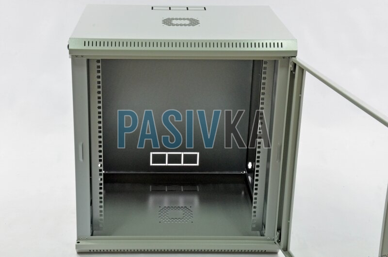 Комутаційна настінна шафа 12U 19" глибина 500 мм акрил економ сірий CMS UA-MGSWL125G, фото 4