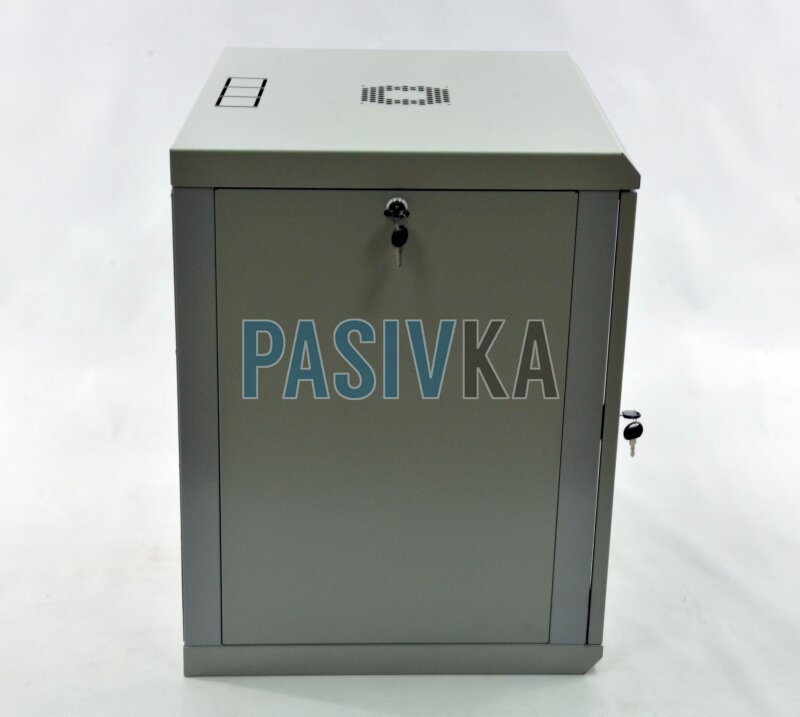 Комутаційна настінна шафа 12U 19" глибина 500 мм акрил економ сірий CMS UA-MGSWL125G, фото 5