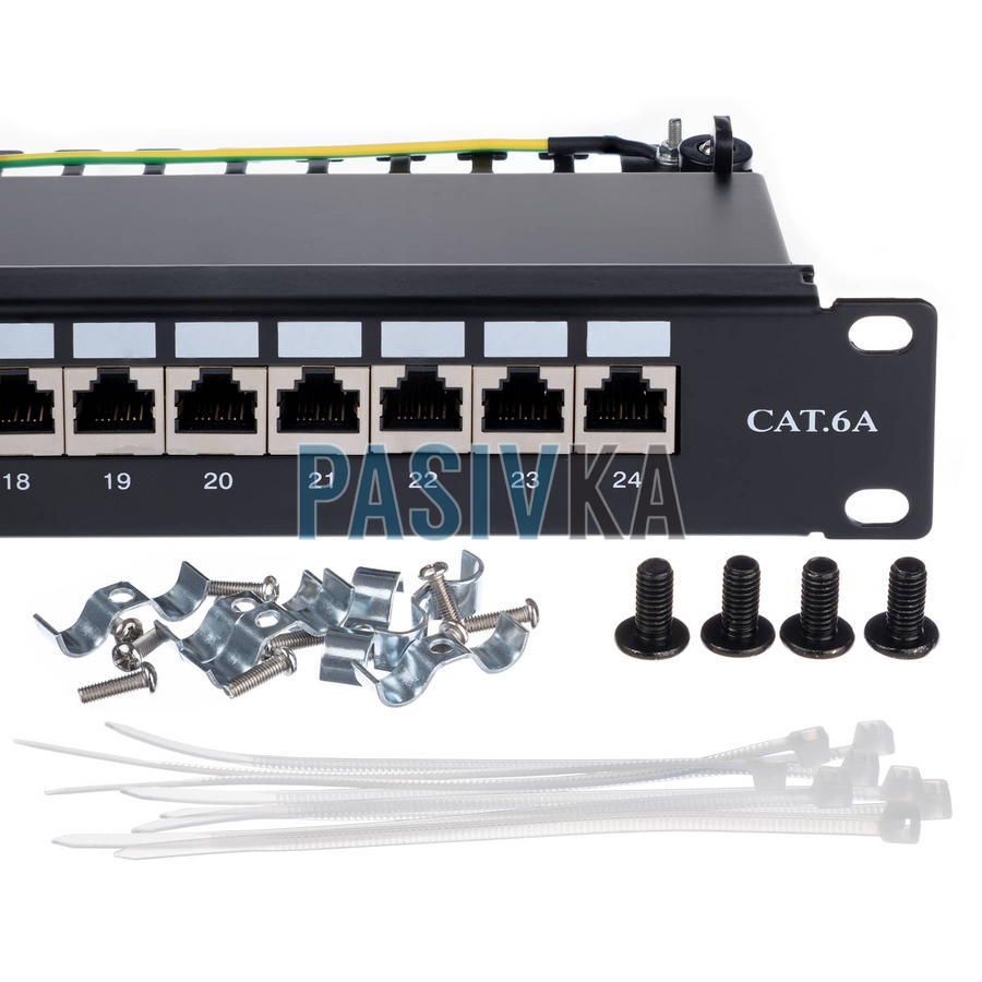 Патч-панель мережева 24 порта RJ-45 19" cat.6A 1U FTP Premium Line 179212412, фото 5