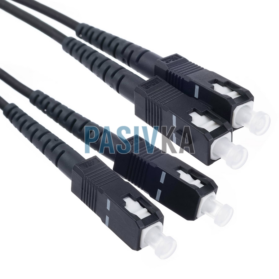Оптичний патч-корд SC/UPC-SC/UPC MM OM3 1м Duplex чорний CMS UPC-1SCSC(MM)D(ON)BK, фото 2