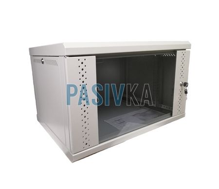 Серверный настенный шкаф 6U 19" глубина 500 мм серый ESR ES-Е650G, фото 2