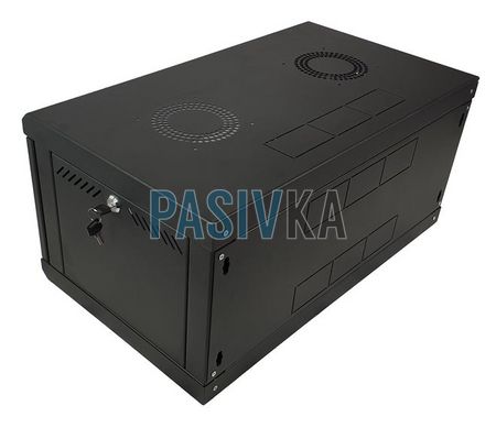 Серверный настенный шкаф 6U 19" глубина 500 мм черный ESR ES-Е650B, фото 6