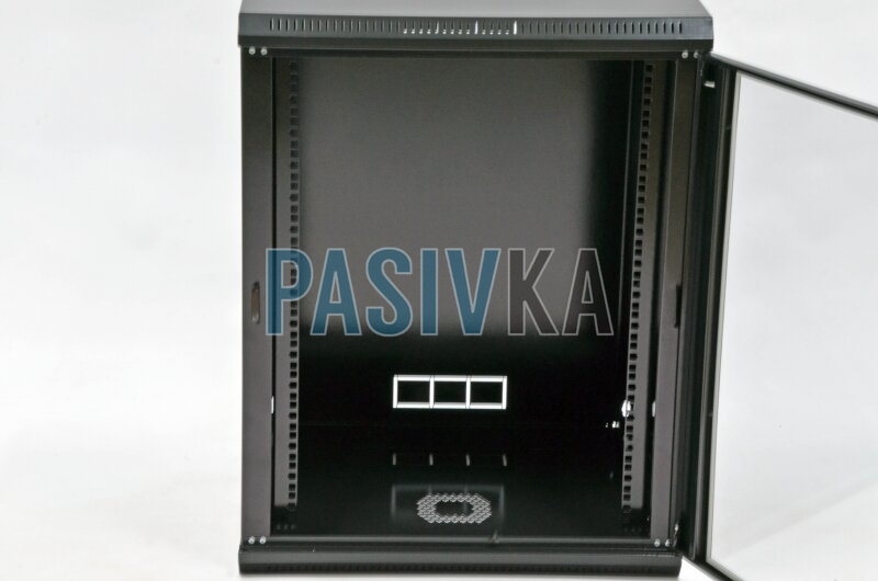 Настінна серверна шафа 15U 19" глибина 500 мм акрил економ чорний CMS UA-MGSWL155B, фото 2