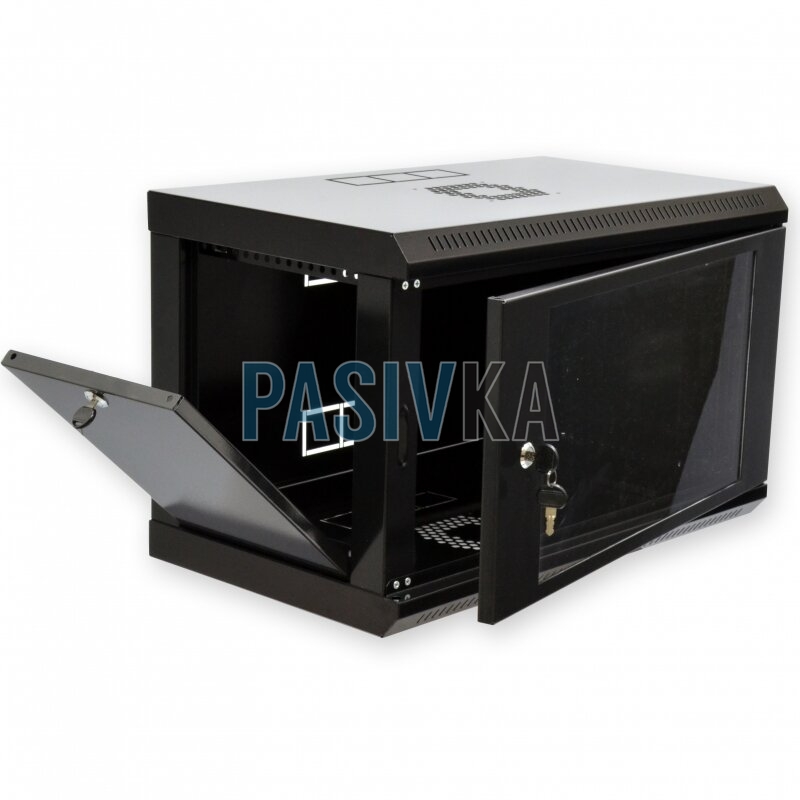 Шкаф серверный настенный 6U 19" глубина 350 мм акрил черный CMS UA-MGSWL635B, фото 8