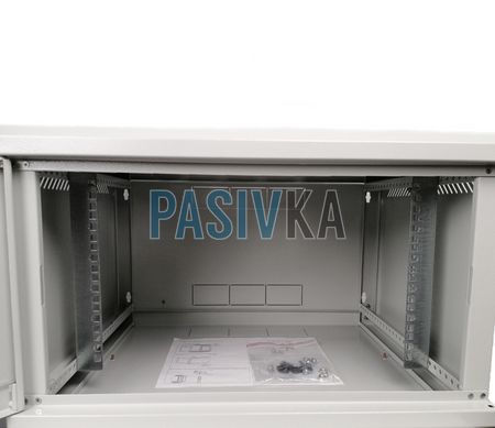Серверный настенный шкаф 6U 19" глубина 350 мм серый ESR ES-Е635G, фото 3