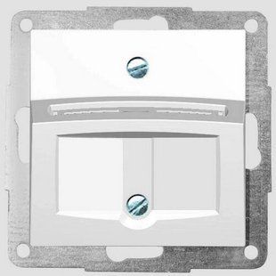 Корпус коммуникационный для двух разъемов RJ-45 R&M белый Hager Fiorena 22030002, фото 1